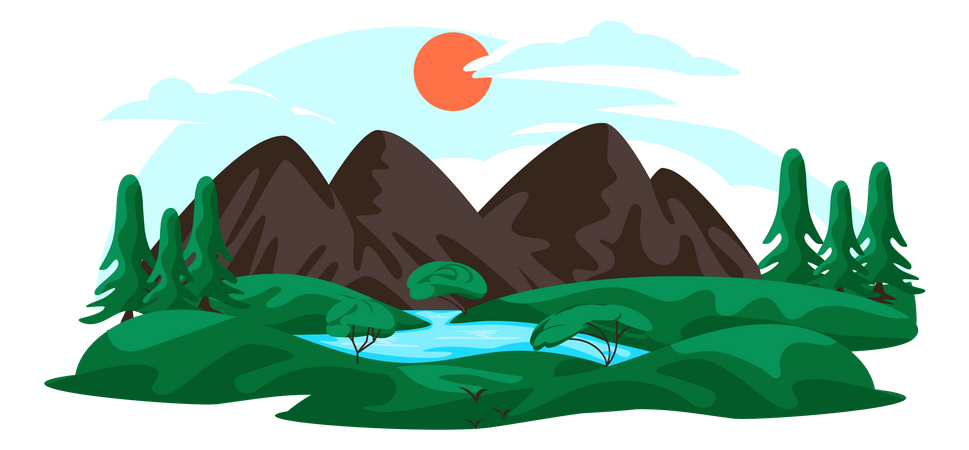 Northeast mountain illustration
